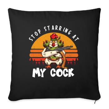 Arrêtez de regarder My Cock I Chicken Whisperer - Housse de coussin décorative 45 x 45 cm - noir - Devant