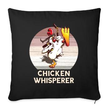 Hühner Flüsterer I Chuchoteur de poulet - Housse de coussin décorative 45 x 45 cm - noir - Devant