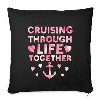 Croisière ensemble à travers la lune de miel de la vie Tie Dye - Housse de coussin décorative 45 x 45 cm - noir - Devant