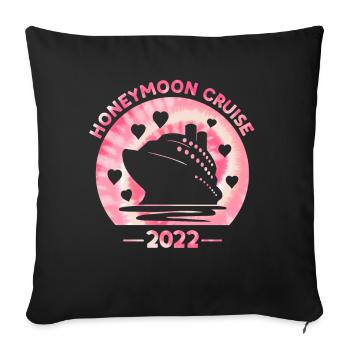 Flitterwochen Kreuzfahrt Tie Dye Print für Paare - Sofakissenbezug 45 x 45 cm - Schwarz - Vorne