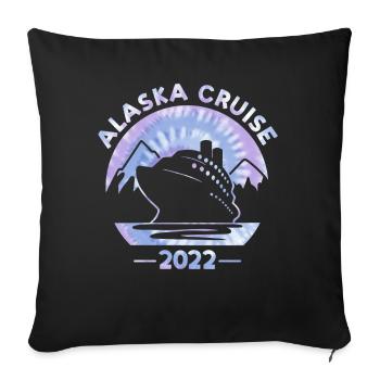 Alaska Cruise 2022 Tie Dye Print For Family Cruise - Sofa pillowcase 17,3'' x 17,3'' (45 x 45 cm) - black - Front