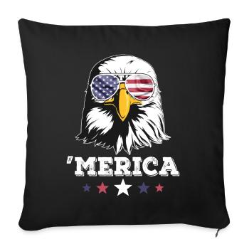 4th of July American Flag USA Sunglasses Merica Ea - Sofakissenbezug 45 x 45 cm - Schwarz - Vorne