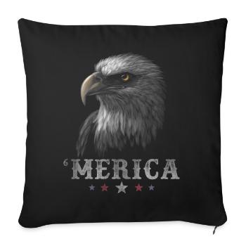 Eagle Patriotic Merica 4th of July American USA - Sofa pillowcase 17,3'' x 17,3'' (45 x 45 cm) - black - Front