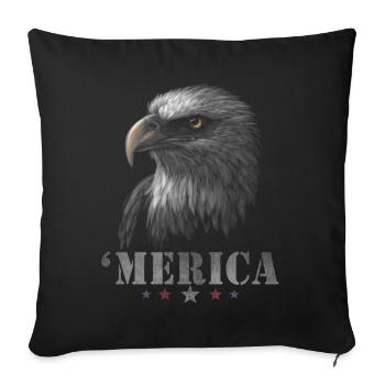 Eagle Patriotic Merica Men Women 4th of July USA - Sofa pillowcase 17,3'' x 17,3'' (45 x 45 cm) - black - Front