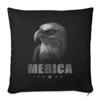 Merica Eagle 4th of July Men Women USA Patriotic - Sofa pillowcase 17,3'' x 17,3'' (45 x 45 cm) - black - Front