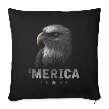 Merica Eagle 4th of July USA Patriotic - Sofakissenbezug 45 x 45 cm - Schwarz - Vorne