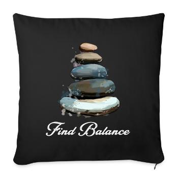 Rock Balancing Stone Stacking Balance - Sofa pillowcase 17,3'' x 17,3'' (45 x 45 cm) - black - Front