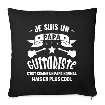Papa Guitariste Idée Originale Fêtes des Pères - Housse de coussin décorative 45 x 45 cm - noir - Devant