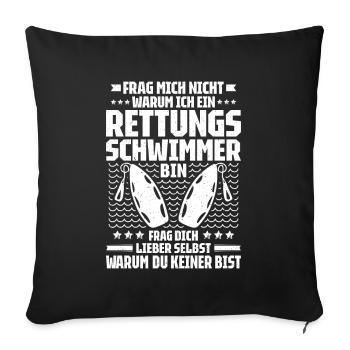 Rettungsschwimmer Wasserrettung Lifesaver - Sofakissenbezug 45 x 45 cm - Schwarz - Vorne