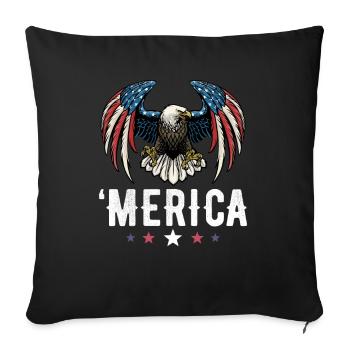 Eagle American Flag 4th of July USA Merica - Sofakissenbezug 45 x 45 cm - Schwarz - Vorne