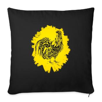 Rooster - Sofa pillowcase 17,3'' x 17,3'' (45 x 45 cm) - black - Front