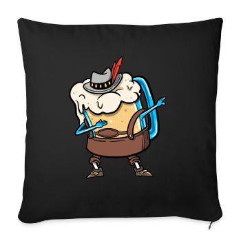 Dabbing Beer Mug Bavarian Leather Trousers Beer - Sofakissenbezug 45 x 45 cm - Schwarz - Vorne