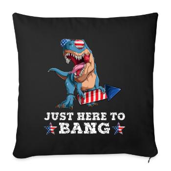 Trex 4th of July Dinosaur Fireworks American Flag - Sofakissenbezug 45 x 45 cm - Schwarz - Vorne