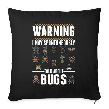 Insectes Nature Drôle Entomologiste - Housse de coussin décorative 45 x 45 cm - noir - Devant