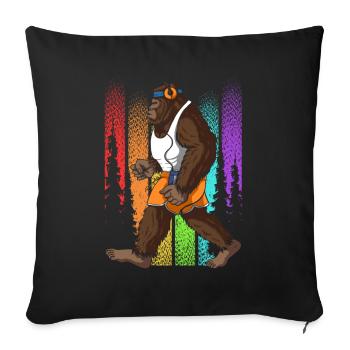 Retro Walking Bigfoot Unheimlich - Sofakissenbezug 45 x 45 cm - Schwarz - Vorne
