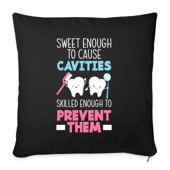 Dentist Dental Assistant Dental Assistant Gift - Sofa pillowcase 17,3'' x 17,3'' (45 x 45 cm) - black - Front
