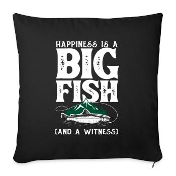 Fun Fishing Angler Fisherman Gift - Sofa pillowcase 17,3'' x 17,3'' (45 x 45 cm) - black - Front