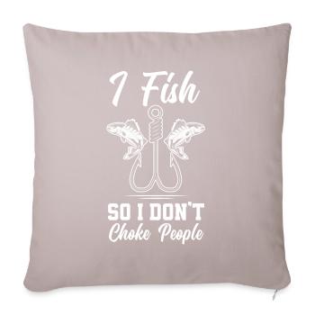 Fun Fishing Angler Fisherman Gift - Sofa pillowcase 17,3'' x 17,3'' (45 x 45 cm) - light taupe - Front