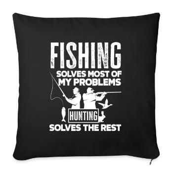 Fun Fishing Angler Fisherman Gift - Sofa pillowcase 17,3'' x 17,3'' (45 x 45 cm) - black - Front