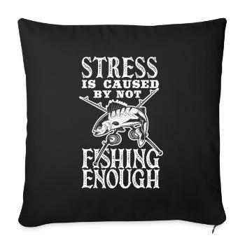 Fun Fishing Angler Fisherman Gift - Sofa pillowcase 17,3'' x 17,3'' (45 x 45 cm) - black - Front