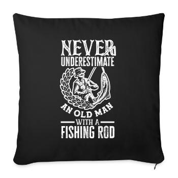Fun Fishing Angler Fisherman Gift - Sofa pillowcase 17,3'' x 17,3'' (45 x 45 cm) - black - Front