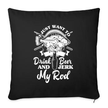 Fun Fishing Angler Fisherman Gift - Sofa pillowcase 17,3'' x 17,3'' (45 x 45 cm) - black - Front