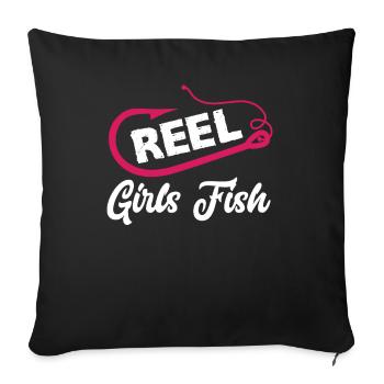 Fun Fishing Angler Fisherman Gift - Sofa pillowcase 17,3'' x 17,3'' (45 x 45 cm) - black - Front