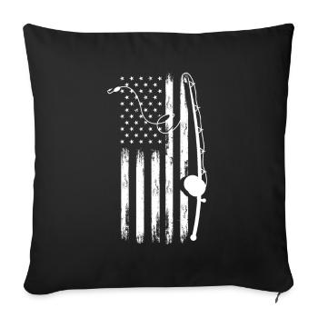 Fun Fishing Angler Fisherman Gift - Sofa pillowcase 17,3'' x 17,3'' (45 x 45 cm) - black - Front