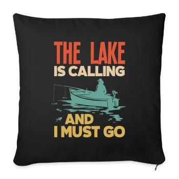 Fun Fishing Angler Fisherman Gift - Sofa pillowcase 17,3'' x 17,3'' (45 x 45 cm) - black - Front