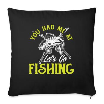 Fun Fishing Angler Fisherman Gift - Sofa pillowcase 17,3'' x 17,3'' (45 x 45 cm) - black - Front