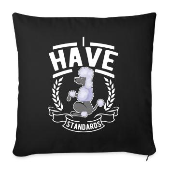 Poodle Lover Funny Standard Poodle - Sofa pillowcase 17,3'' x 17,3'' (45 x 45 cm) - black - Front