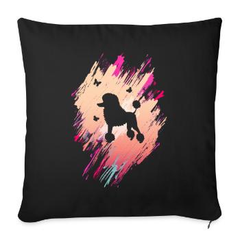 Caniche mignon Maman Chien Caniche Maman - Housse de coussin décorative 45 x 45 cm - noir - Devant