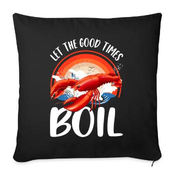 Saison du crabe Drôle de crabes Homard - Housse de coussin décorative 45 x 45 cm - noir - Devant