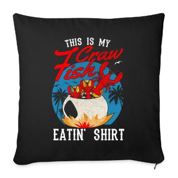 Saison des écrevisses Cuisson Aliments pour écrevisses - Housse de coussin décorative 45 x 45 cm - noir - Devant