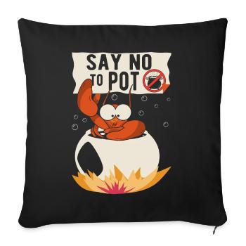 Les crabes cuisinent le jeu de mots Drôle d’écrevisses - Housse de coussin décorative 45 x 45 cm - noir - Devant