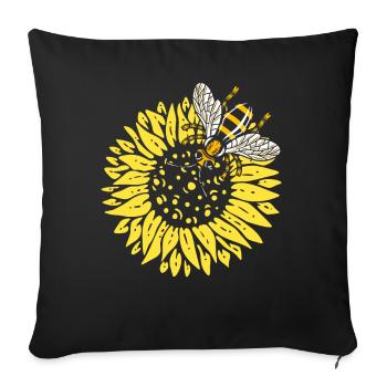 Sunflower Bee lovers Beekeeper honey - Sofa pillowcase 17,3'' x 17,3'' (45 x 45 cm) - black - Front