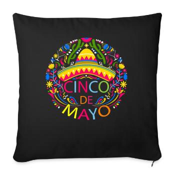Fiesta Cheerful Cinco De Mayo Party - Sofa pillowcase 17,3'' x 17,3'' (45 x 45 cm) - black - Front