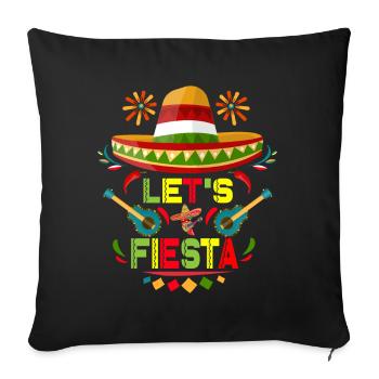 Let's Fiesta Sombrero Cheerful Cinco De Mayo - Sofa pillowcase 17,3'' x 17,3'' (45 x 45 cm) - black - Front
