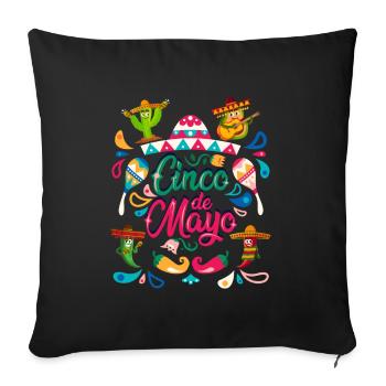 Cheerful Cinco De Mayo Mexican Fiesta - Sofa pillowcase 17,3'' x 17,3'' (45 x 45 cm) - black - Front