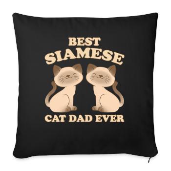 Siamese Saying Cat Papa Funny Siamese Gift - Sofa pillowcase 17,3'' x 17,3'' (45 x 45 cm) - black - Front