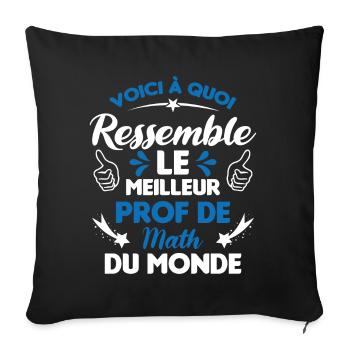 Voici Le meilleur Prof de Math du monde - Housse de coussin décorative 45 x 45 cm - noir - Devant