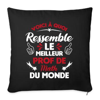 Voici Le meilleur Prof de Math du monde - Housse de coussin décorative 45 x 45 cm - noir - Devant