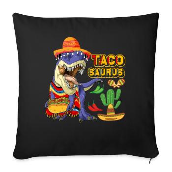 Mexican Taco Trex Sombrero Cinco de Mayo - Sofa pillowcase 17,3'' x 17,3'' (45 x 45 cm) - black - Front