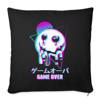 Game Over Aesthetic Goth Vaporwave Sad - Sofa pillowcase 17,3'' x 17,3'' (45 x 45 cm) - black - Front