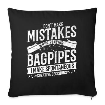 Funny Bagpipe Musician Music Loud Bagpiper - Sofa pillowcase 17,3'' x 17,3'' (45 x 45 cm) - black - Front