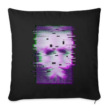 Esthétique Fille Glitch Vaporwave Pastel Goth - Housse de coussin décorative 45 x 45 cm - noir - Devant