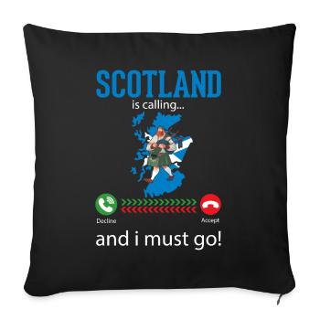 Ecosse Cornemuse Mélomanes Drôle - Housse de coussin décorative 45 x 45 cm - noir - Devant