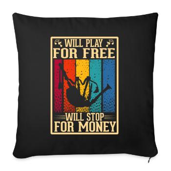 Musiciens de cornemuse bruyants cornemuses - Housse de coussin décorative 45 x 45 cm - noir - Devant