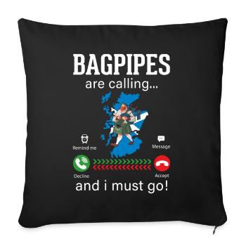 Bagpipe Musician Funny Bagpiper - Sofa pillowcase 17,3'' x 17,3'' (45 x 45 cm) - black - Front