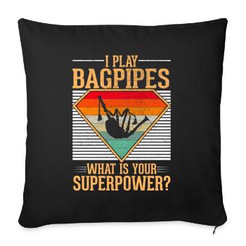 Bagpipe Musician Funny Bagpiper - Sofa pillowcase 17,3'' x 17,3'' (45 x 45 cm) - black - Front